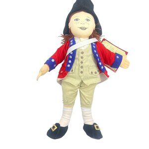 Vtg 1998 MerryMakers Colonial Williamsburg William Cloth Doll 12" Toy Has Tags